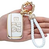 for Land Rover/Jaguar Key fob Cover,Compatible with Evoque Velar Sport Discovery Freelander2 LR4 Land Rover Sport and Jaguar XF XJ XE F-PACE F-TYPE Smart Key Premium Soft TPU Anti-dust Full Protection