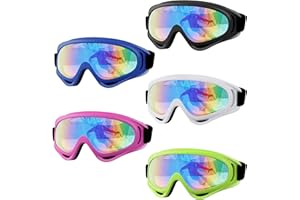 ORANZI 5 Pack Ski Goggles, Snowboard Snow Goggles for Men Women Kids Adult Youth, UV Protection Anti-fog Motorcycle Goggles