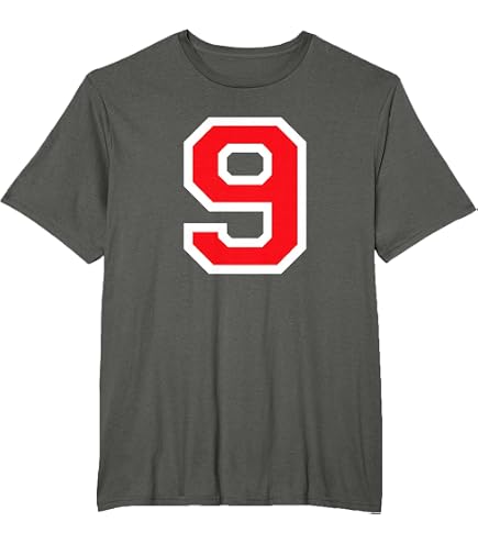 Amazon.com: Number Nine 9 T-Shirt, Men's Big and Tall, Asphalt