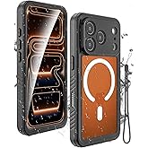Miimall for iPhone 17 Pro Max Case Waterproof, Compatible with Magsafe [360 Full Body][Bulit-in Screen & Lens Protector] Military Grade Dustproof Snowproof Rugged Phone Case for iPhone 17ProMax Black