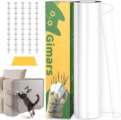 Protetor de sofá para gatos, arranhão 20 cm x 5 m - Fita transparente autoadesiva para sofá, poltrona, porta e parede - Proteção contra garras de gatos e cães