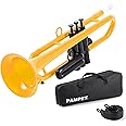 PAMPET Professional Plastic Bb Trumpet Student Trumpet Set for Student Beginner With 7C Mouthpiece and 3C Mouthpiece Bb Trumpet Instrument Yellow