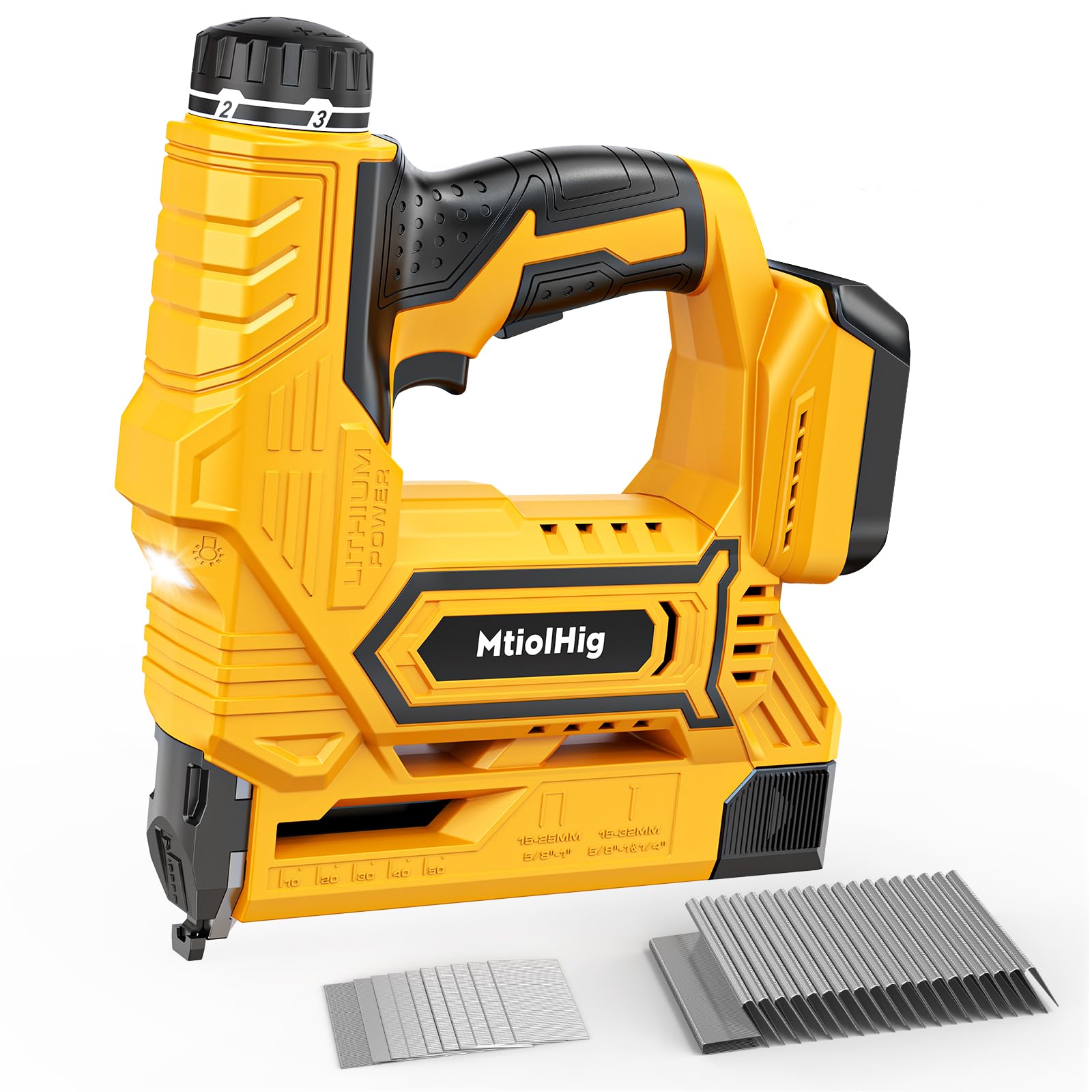 Photo 1 of ***BATTERY MISSING***Cordless Brad Nailer Compatible with Dewalt Battery, 5/8 to 1-1/4 Inch 18 Gauge 2-in-1 Nail Gun with 2000 Nails for Wood Carpentry, Tool Only, Brushless, 2 Mode, 5.9LBS***BATTERY MISSING***