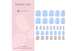 Dashing Diva Glaze Pedicure Nail Strip Set - Blueberry Bliss - Long Lasting, Chip Resistant, Semi-Cured Gel Nail Strips - Summer Gel Set - 4-Piece Pedicure Kit with 32 Strips