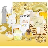 Xmas Sending Sunshine Gifts for Women, Sending Sunflower Gifts for Mom, 13 Pcs Spa Gifts for Women, Birthday Gift Sets, Gifts for her, Unique Holiday Gifts Basket for, Girlfriend, Sister, Mom, Wife