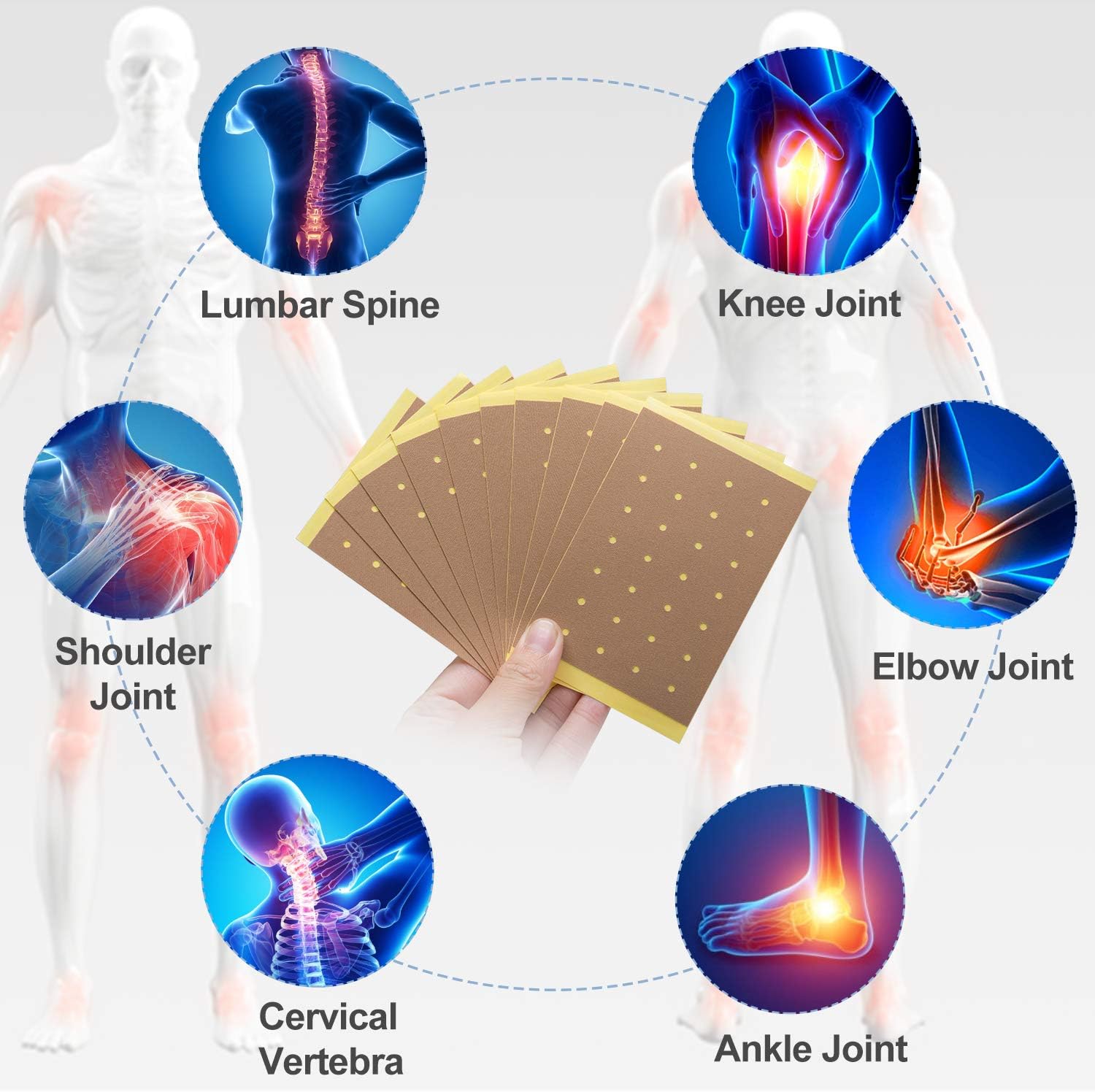 Sumifun Back Pain Patches, 64 Pcs of Herbal Patches for Bone Pain Relief, Hot Patch Tigger Chinese for Relieving Muscle & Joint Soreness, for Parents, Worker (8): Health & Personal Care