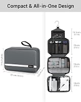 Maliton Hanging Toiletry Bag Large Waterproof Foldable Travel Grey view 3