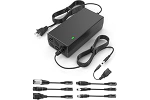 TREE.NB 54.6V 2A Charger with 7 in 1 Plugs Output Heads, for 48V-54.6V Li-ion Battery, Replacement for Razor/Jetson/Voyage, gotrax, ninebot Series