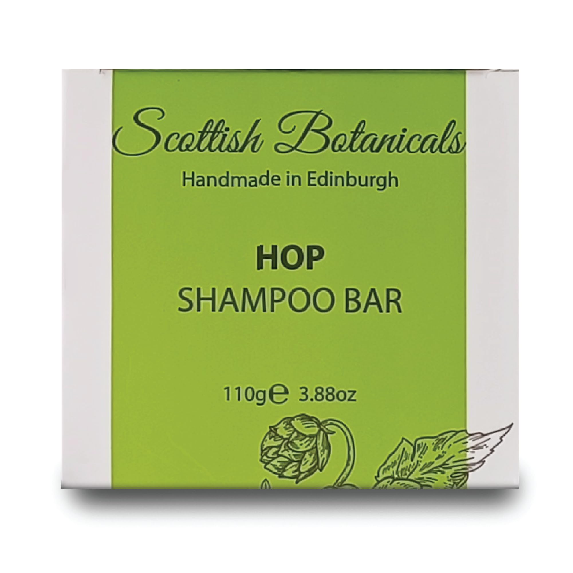 Hop shampoo bar - Shine, and elasticity, Strengthens Hair, Vegan, Cruelty Free, No SLS or Parabens, Handmade in UK, 110g, Scottish Botanicals by DIANA DRUMMOND