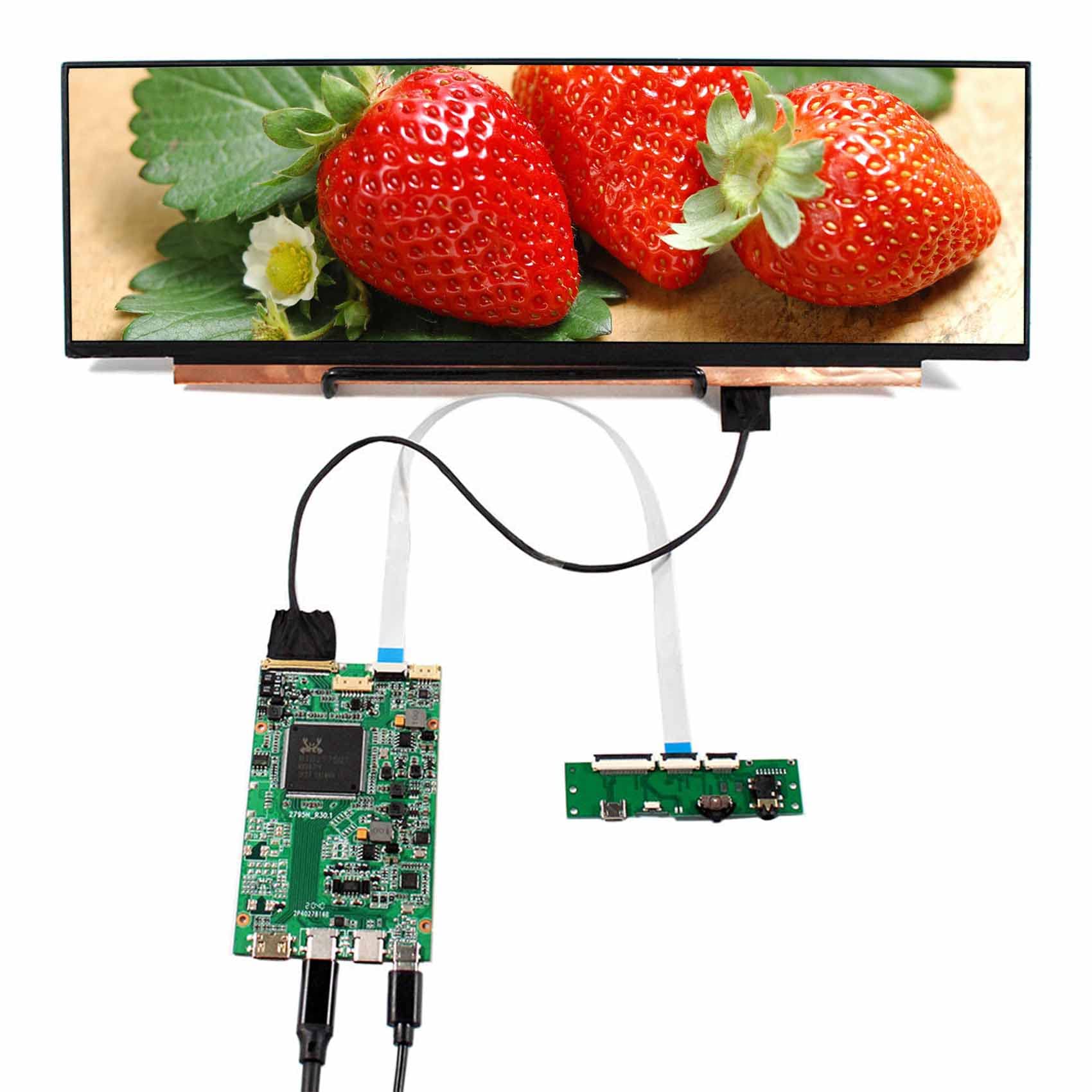 VSDISPLAY 14 Inch NV140XTM-N52 IPS LCD Screen 3840x1100 14'' Display Panel with USB C LCD Controller Board VS-RT2795T4K-V5