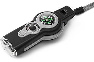 binboll Emergency Survival Function Whistle, Outdoor Multifunctional Tool Safety Whistle with Lanyard, Ideal for Kayaking, Boating, Hiking, Camping, Climbing, Hunting, Fishing, Rescue Signaling