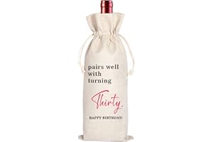 Maydvdv 30th Birthday Wine Bag Gift | 30 Years Old Gift Idea Wine Bag | Personalized birthday wine Bag | Thirty Birthday Gift for Women | 30th Birthday Party Favors (30th Birthday-Pink)