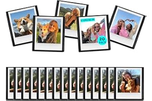WOGOZAN Go Magnetic Picture Frame Compatible with Polaroid Go Gen2/Polaroid Go Instant Print Camera 2.12x2.62 Inches Films, Magnets for Refrigerator with Transparent Cover - 20 Pack Black