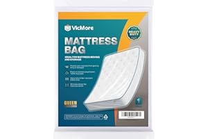 VICMORE Queen Size Heavy-Duty Mattress Bag for Moving & Storage – 3mil Thick, Tear-Resistant Plastic Mattress Protector Cover, Waterproof & Transparent, Easy Fit