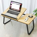 HOFLERA Laptop Bed Table Desk with Foldable Legs Cup Slot Reading Holder view 2