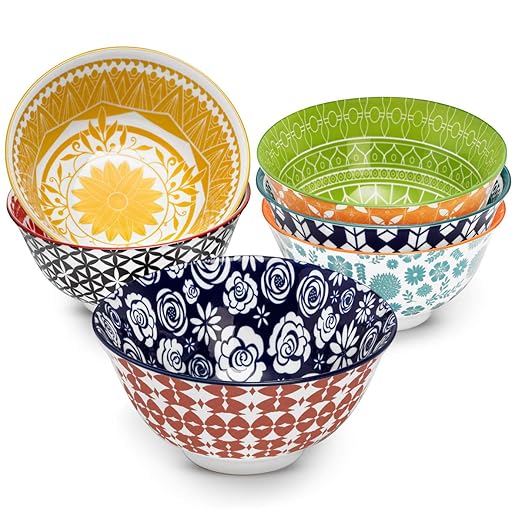 Annovero - Juego de 6 cuencos de porcelana grandes, perfectos para ...