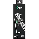 Wera Hexagon 950 PKL/9 SB L-Key Set, BlackLaser, Ballpoint Hex Key, 9 Piece