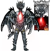 digi Dragon Costume for kids,Halloween costume Scary Goblin Dragon Full Body Jumpsuit with Wings Tail Spikes for boy 4-12