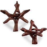 Wooden Tripod Display Stand Set - Holds Abalone Shells, Crystal Spheres & Geodes (4" & 6" Sizes)