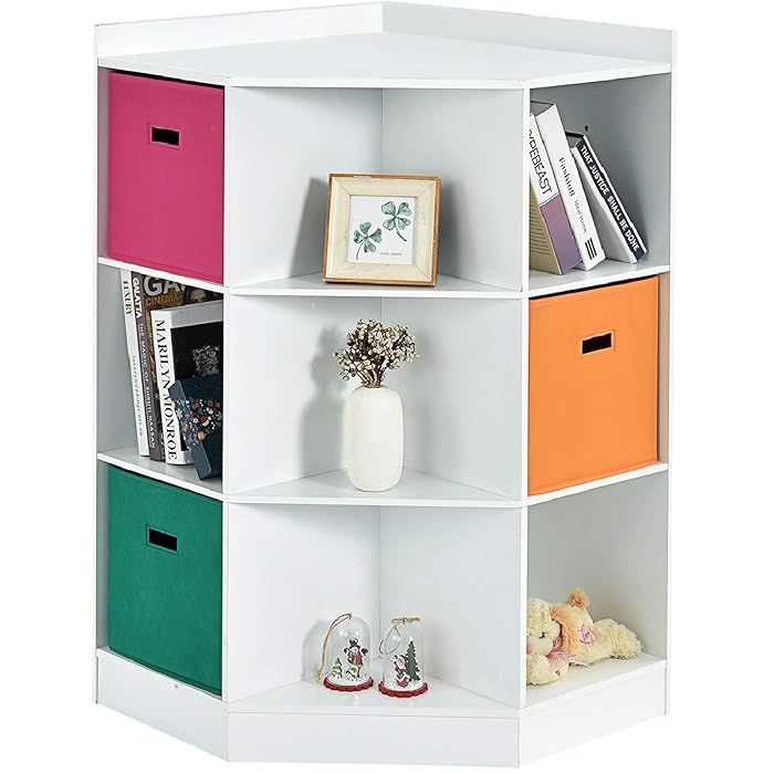 Buy Costzon 9Cubby Kids Bookcase with Large Storage Drawers, Children