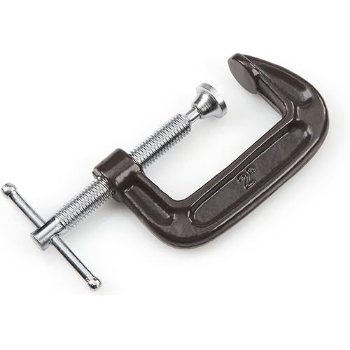 TEKTON 2-Inch Malleable Iron C-Clamp, 2-Inch Jaw Opening, 1-1/8-Inch Throat Depth | 4011