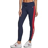 Tommy Hilfiger Womens Logo Tape Drawstring High Waisted Performance Legging