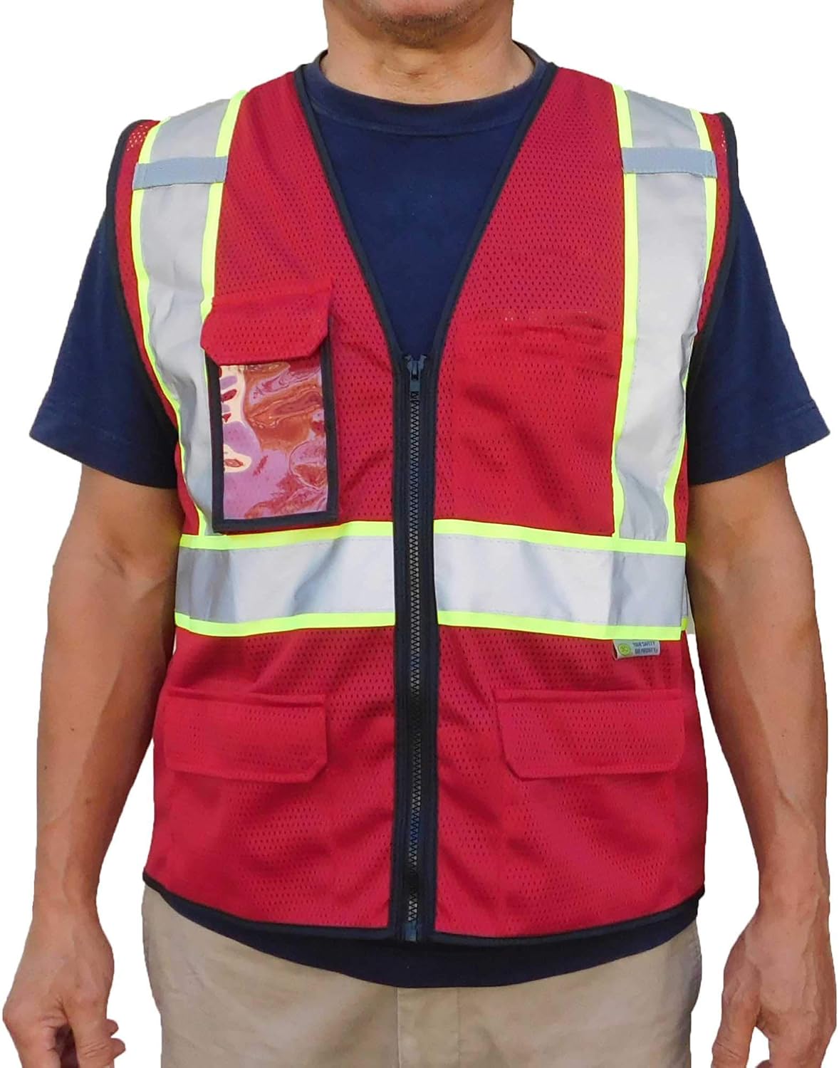 3C Products Deluxe Red Ultra Cool Mesh Safety Vest with