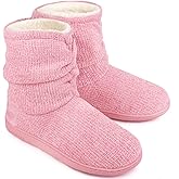 LongBay Women's Cozy Winter Slipper Boots Warm Chenille Knit Bootie Memory Foam Non-Slip Indoor Outdoor House Shoes