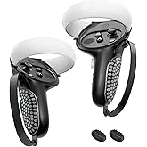 AMZDM Upgraded Controller Grip for Meta Quest 2 Grips Cover for VR Oculus Touch Controllers Covers Protector with Joystick Covers 1Pair Black & Gray
