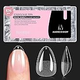Beetles Gel Nail Tips 576Pcs Extra Short Almond Fake Nails Etch-X | Half Matte Press on Nail Tips Full Cover Gifts for Women Gel Nail Polish Extensions Set