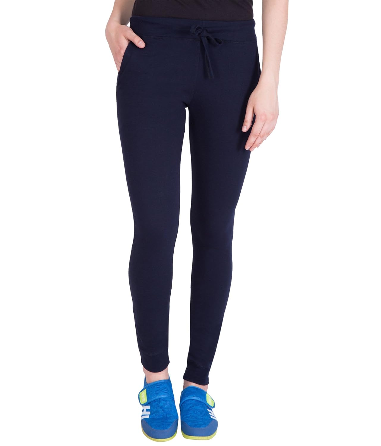 american-elm plain basic women's navy blue track pant
