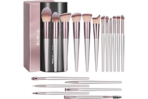 BS-MALL Makeup Brush Set 18 Pcs Premium Synthetic Foundation Powder Concealers Eye shadows Blush Makeup Brushes with black ca