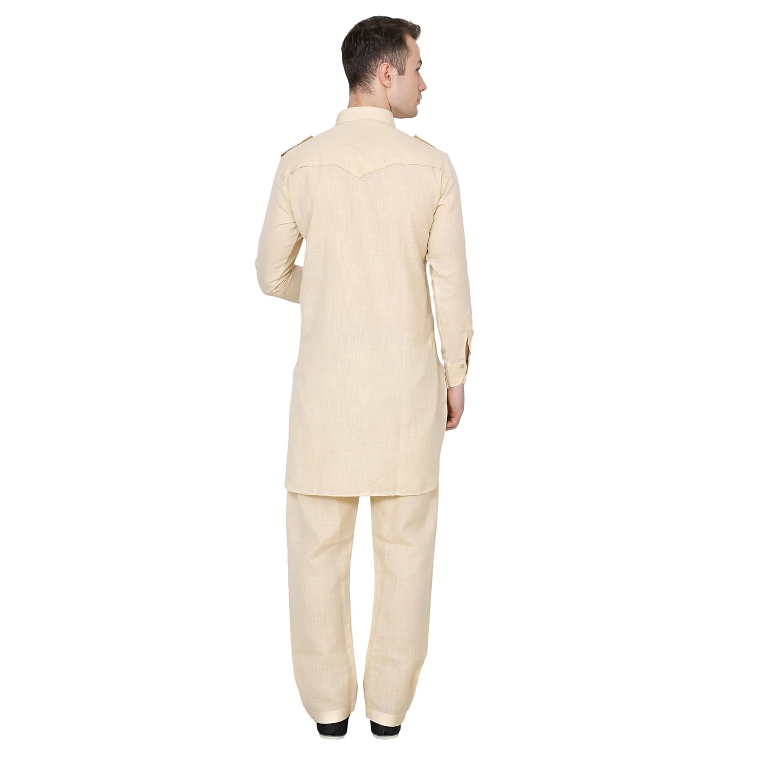 royal kurta men's cotton linen pathani kurta and salwar set