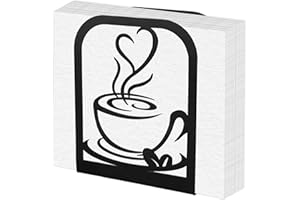 Penitue Modern Standing Napkin Holder, Elegant Decorative Paper Napkin Holder for Table Black Metal Tissue Stand Dispenser fo