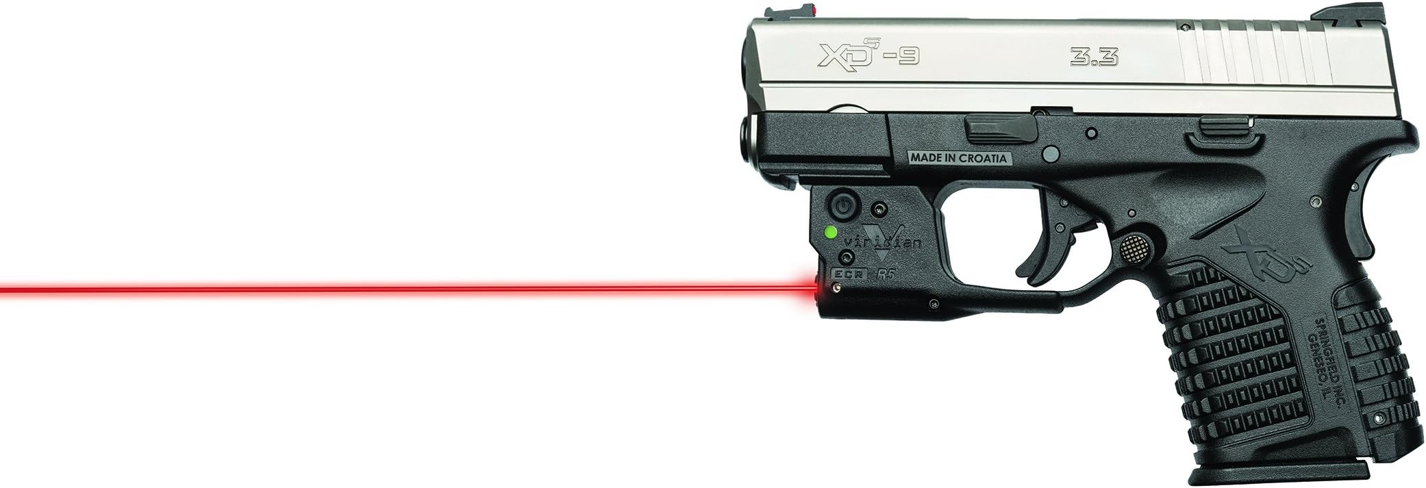 Viridian Reactor 5 Red Laser Sight for Pistols and Handguns with Tactical Red Laser and ECR Instant On Technology Holster