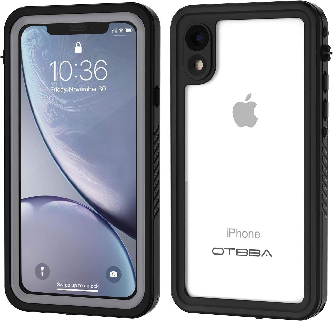 OTBBA iPhone XR Waterproof Case, Full Body Sealed Waterproof Shockproof Snowproof Dirtproof Underwater Protective Case Compatible for XR (Clear)