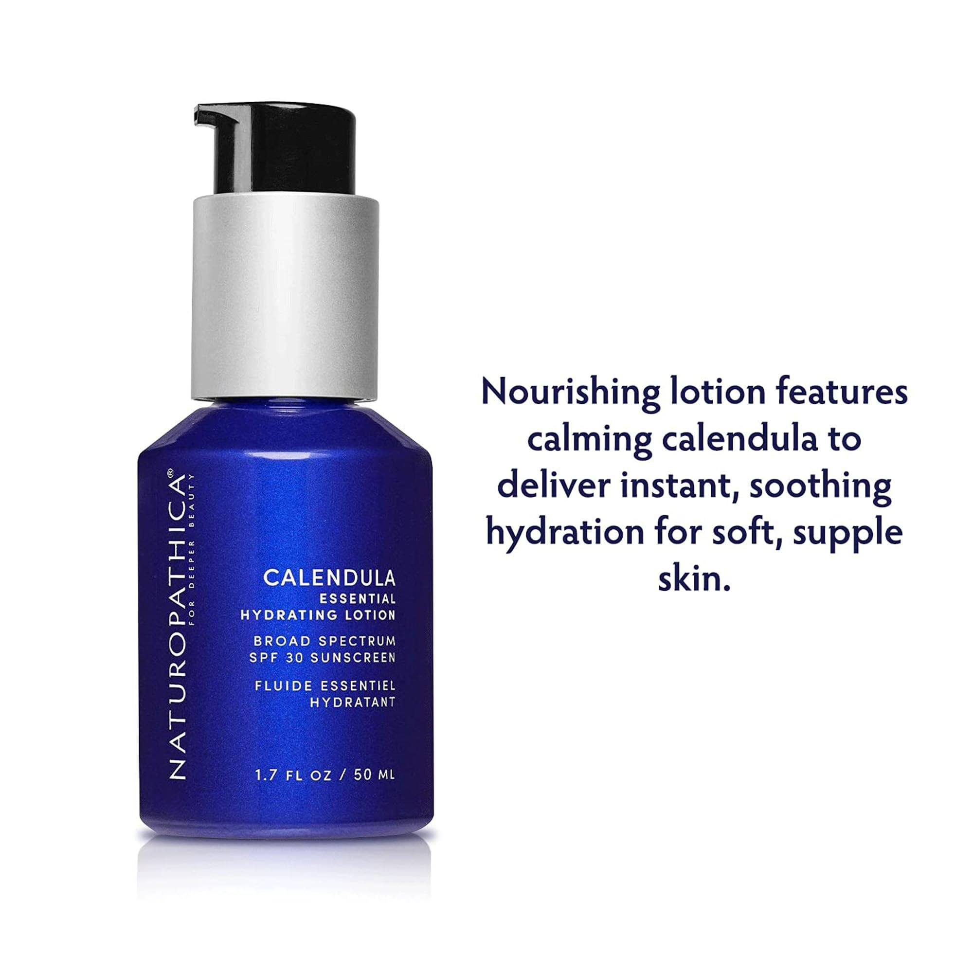 Naturopathica Calendula Essential Hydrating Lotion with SPF 30 Sunscreen, Daily Facial Moisturizer with Broad Spectrum UVA/UVB Protection, Face Sunscreen for Men and Women, 1.7 fl oz