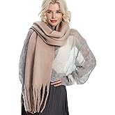 MissShorthair Oversized Chunky Blanket Scarf for Women Winter Warm Colorful Big Scarfs Plaid Thick Scarves Soft Fluffy Shawl