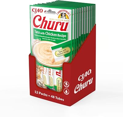 INABA Ciao Churu Sticks Tuna & Chicken Cat Treat 12 Pack 48 x 14g
