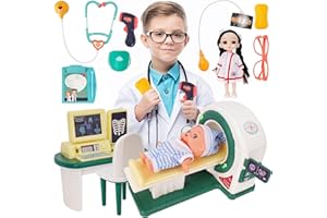 HOPANDOS Doctor Kit for Toddlers 3-5, Kids Doctor Playset with Medical Tools, X-ray Machine and Toy Stethoscope ,Educational Pretend Play for Boys & Girls Ages 2 3 4 5 6,Birthday Gift & Dress-Up Toys