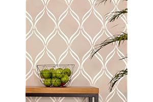 STENCILIT® Twist Lattice Large Wall Stencil - Large 2-Pack of 16x34.6 In Stencils, Modern Wall Stencils for Painting Large Pattern, Geometric Paint Stencil for Walls