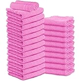 24 Pack Pink Hand Towels 100% Cotton Spa Towel – 16x27 inches Highly Absorbable Facial Towels Gym, Hair, Face, Bulk Small Towels (Not Bleach Proof)