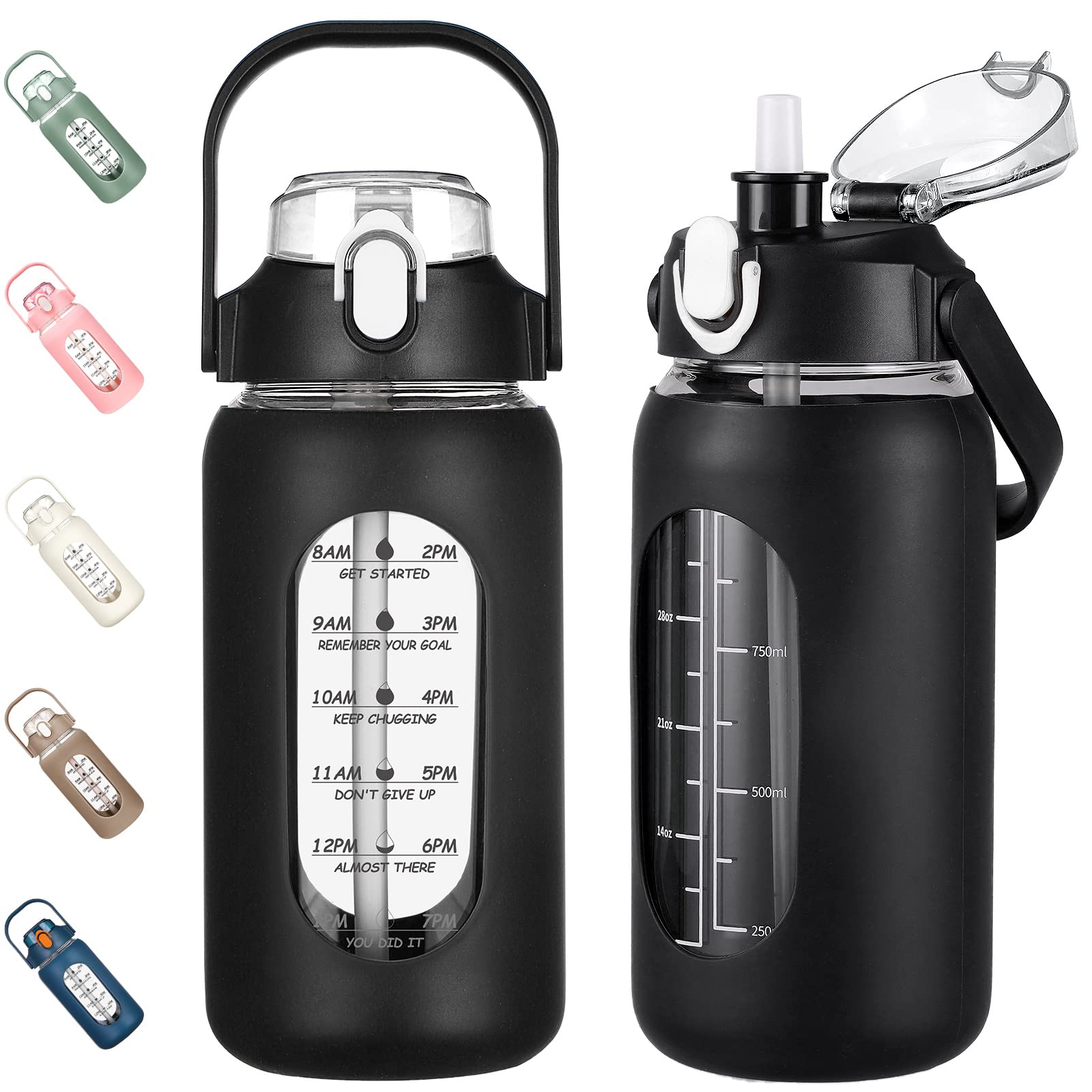 kytffu 42oz Glass Water Bottles with