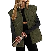 Zeagoo Womens Oversized Puffer Vest Zip Up Stand Collar Lightweight Sleeveless Warm Outerwear Padded Jacket Winter Coat S-XXL