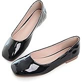 Dear Time Women's Casual Foldable Ballet Flats Square Toe Ballerina Flats Shoes Comfortable