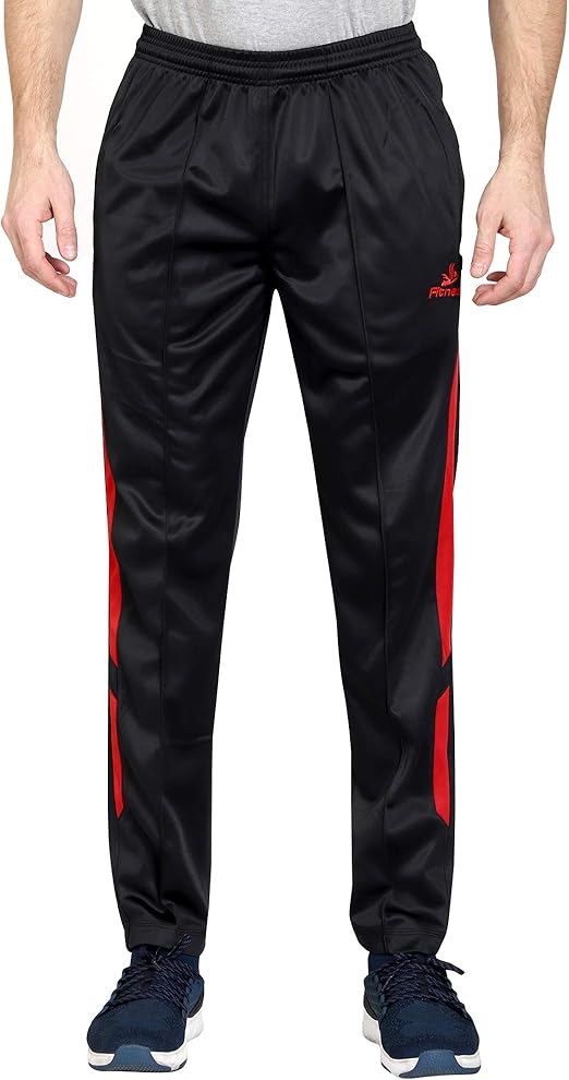 Buy Fitneck Men's Polyester Regular Fit 100 Polyester Fabric Track Pants Athleisure Joggers