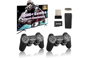 LURMGM Retro Game Console, 24500+ Games Built-in, Wireless Retro Game Console, 9 Emulators, 4K HDMI Output, Dual 2.4GHz Wireless Game, Plug and Play Video TV Games, Black(64G)