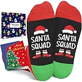 Happypop Christmas Socks - Santa Elf Snowman Gingerbread Xmas Gift with Greeting Card