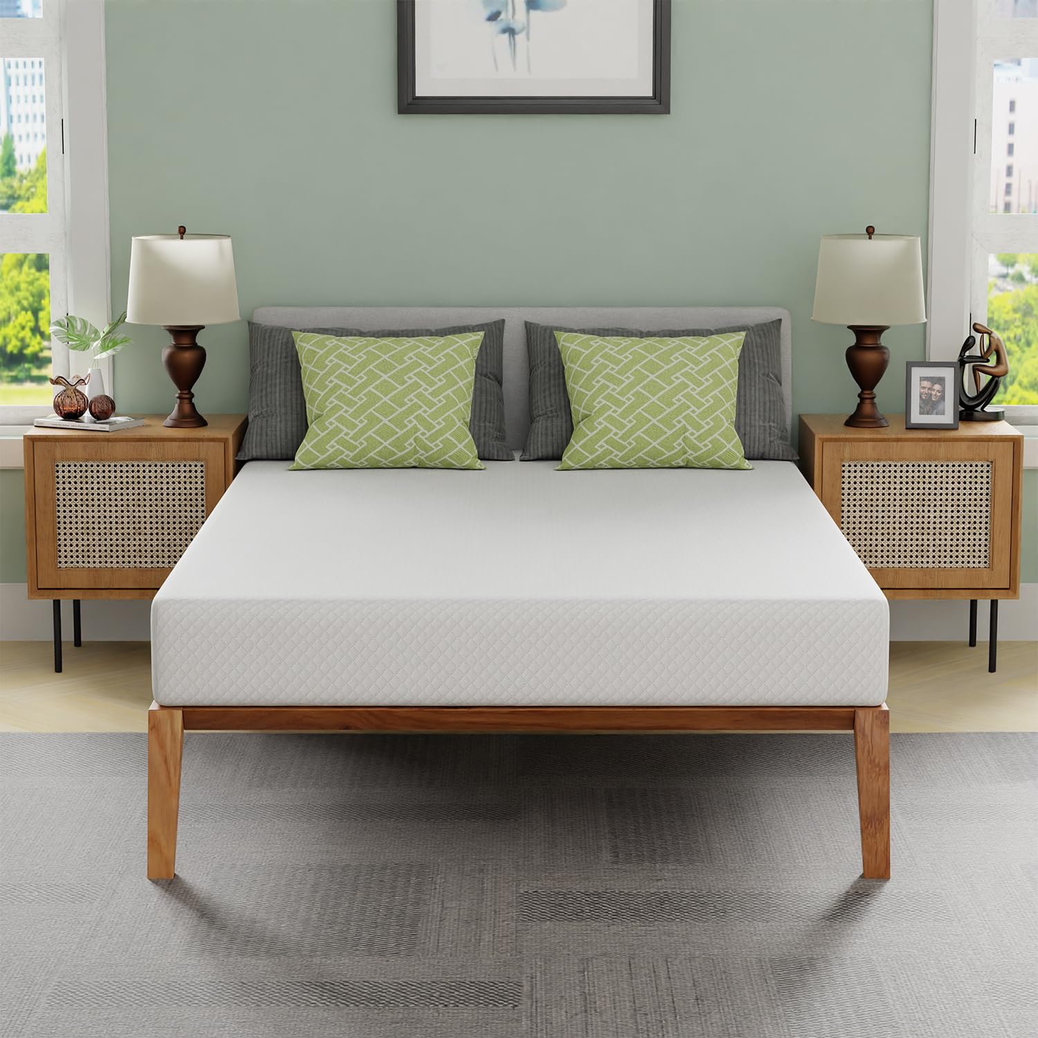 Photo 1 of FDW | 8 Inch Full Mattress | Medium Firm | Gel Memory Foam Mattress | White |CertiPUR-US Certified | Pressure Relief, Cooling Ventilated Foam | Washable Removable Cover