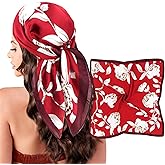 KEGECOL Head Scarf for Women Silk Satin Scarves for Hair Wrap Bandana Square Headscarf for Sleeping